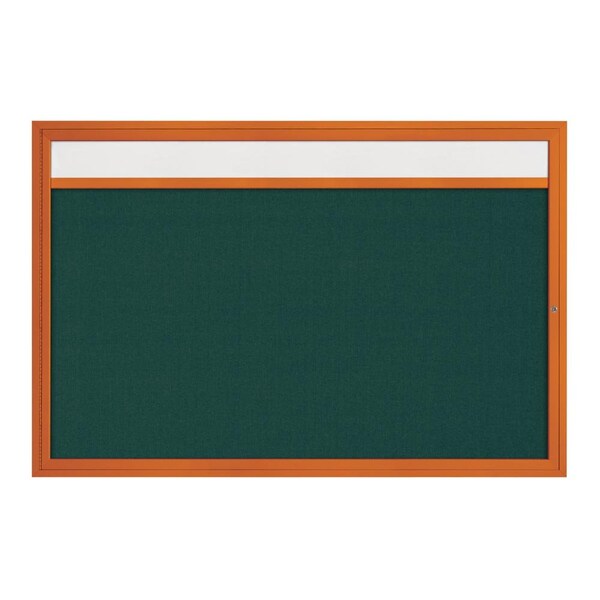 Slim Enclosed Corkboard, 36"x36", Satin Alum Frame/Buff
